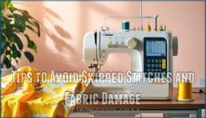 tips to avoid skipped stitches and fabric damage