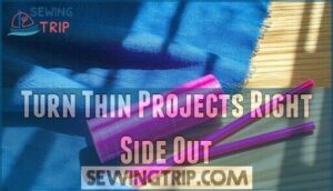 turn thin projects right side out