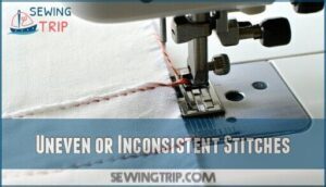 uneven or inconsistent stitches uneven or inconsistent stitches