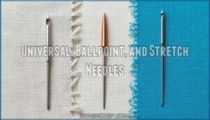 universal, ballpoint, and stretch needles
