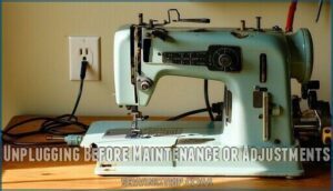 unplugging before maintenance or adjustments