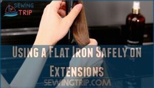 using a flat iron safely on extensions
