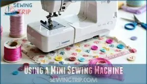 using a mini sewing machine
