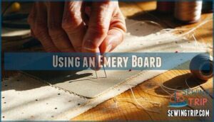 using an emery board