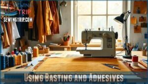 using basting and adhesives