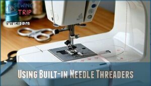 using built-in needle threaders