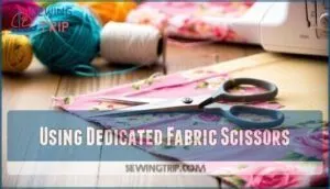 using dedicated fabric scissors