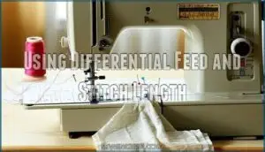 using differential feed and stitch length