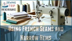 using french seams and narrow hems