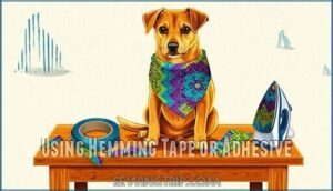 using hemming tape or adhesive