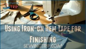 using iron-on hem tape for finishing