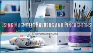 using magnetic holders and pincushions
