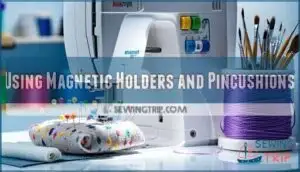 using magnetic holders and pincushions