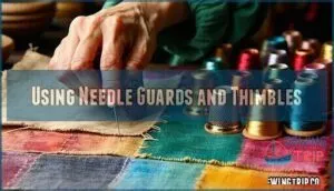using needle guards and thimbles