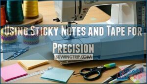 using sticky notes and tape for precision
