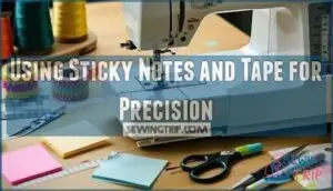 using sticky notes and tape for precision