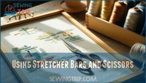 using stretcher bars and scissors