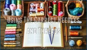 using the correct needles and threads