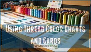 using thread color charts and cards