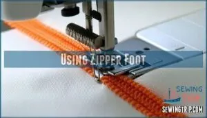 using zipper foot