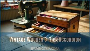 vintage wooden 3-tier accordion