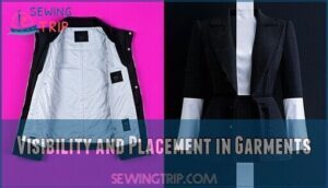 visibility and placement in garments