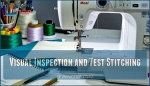 visual inspection and test stitching