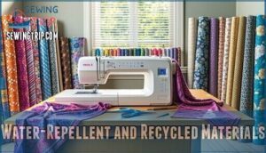 water-repellent and recycled materials