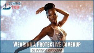 wearing a protective coverup