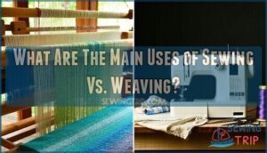what are the main uses of sewing vs. weaving