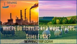where do acrylic and wool fibers come from