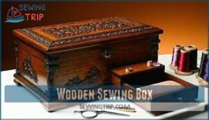 wooden sewing box
