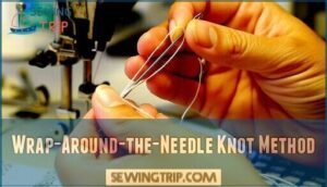 wrap-around-the-needle knot method