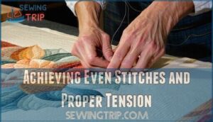 achieving even stitches and proper tension