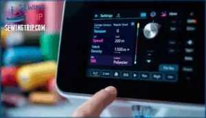 adjusting machine settings for regular thread