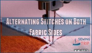 alternating stitches on both fabric sides