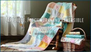 applique, patchwork, and reversible quilts