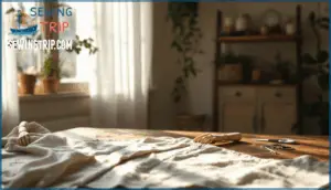 applying basting or whip stitches by hand