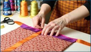 applying hem tape and bias tape