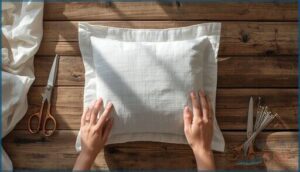 assembling and finishing the pillow sham