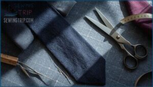 assembling and sewing the tie