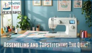 assembling and topstitching the quilt assembling and topstitching the quilt