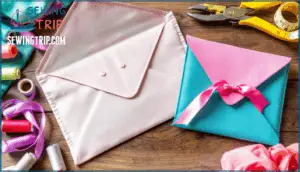 attaching flaps and closures (snaps, ribbons)