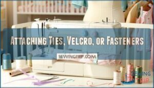 attaching ties, velcro, or fasteners