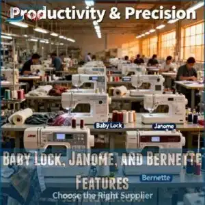 baby lock, janome, and bernette features