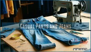 casual pants and jeans