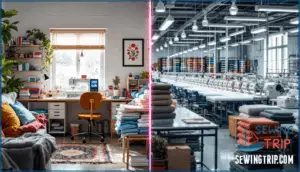 commercial vs. home embroidery machines