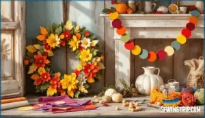 crafting felt wreaths and garland