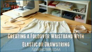 creating a foldover waistband with elastic or drawstring