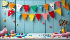 creating colorful felt bunting